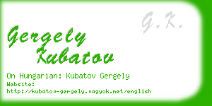 gergely kubatov business card
